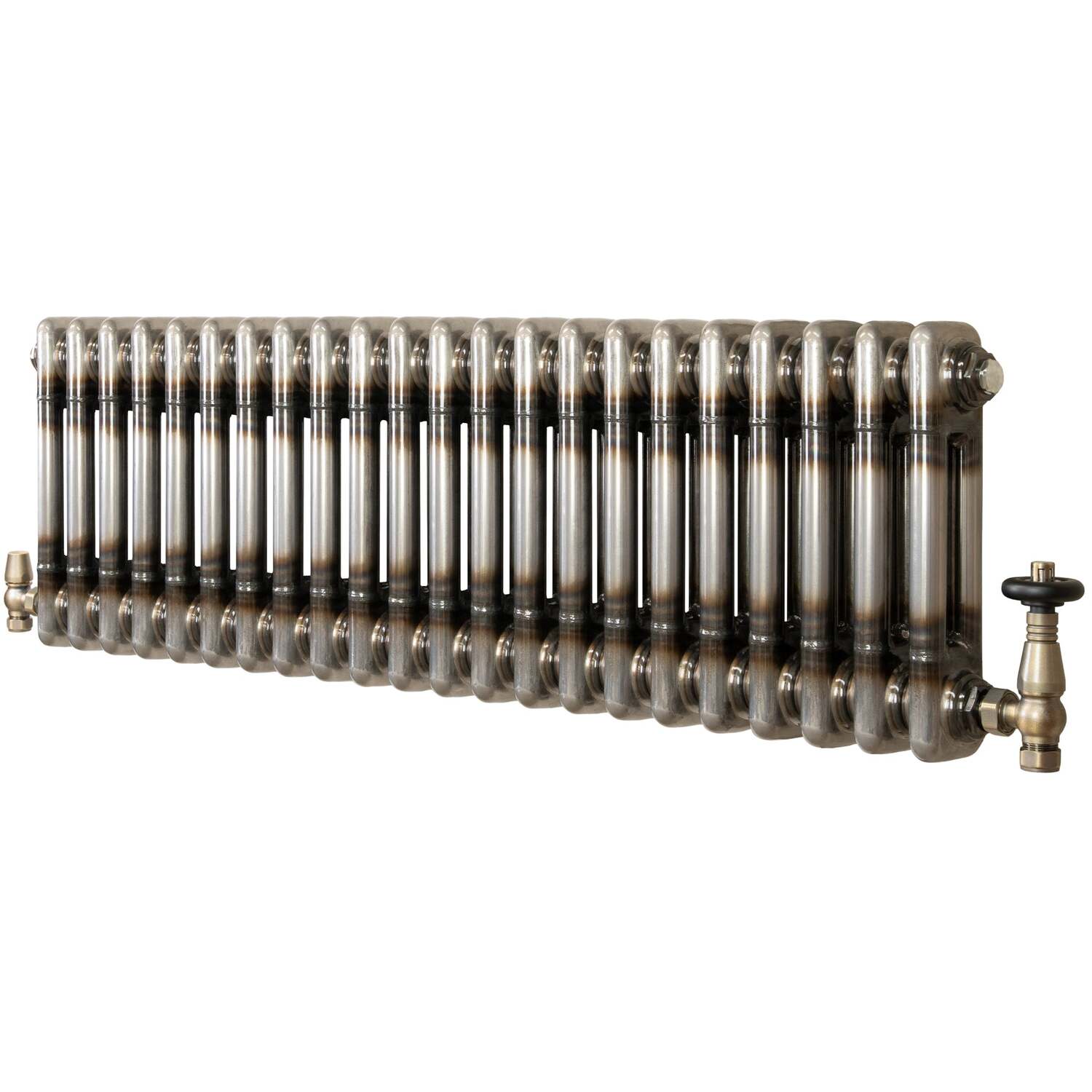 Monstershop Unisex Silver Traditional 2 Column Radiator & Valves – 300Mm X 1010Mm - Raw Metal In - Image 2