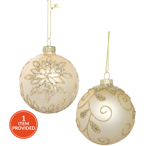 Champagne Sparkling Beaded Bauble