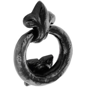 Dzina Door Ring Knocker, 120mm x 90mm, Antique Black, Pack of 1