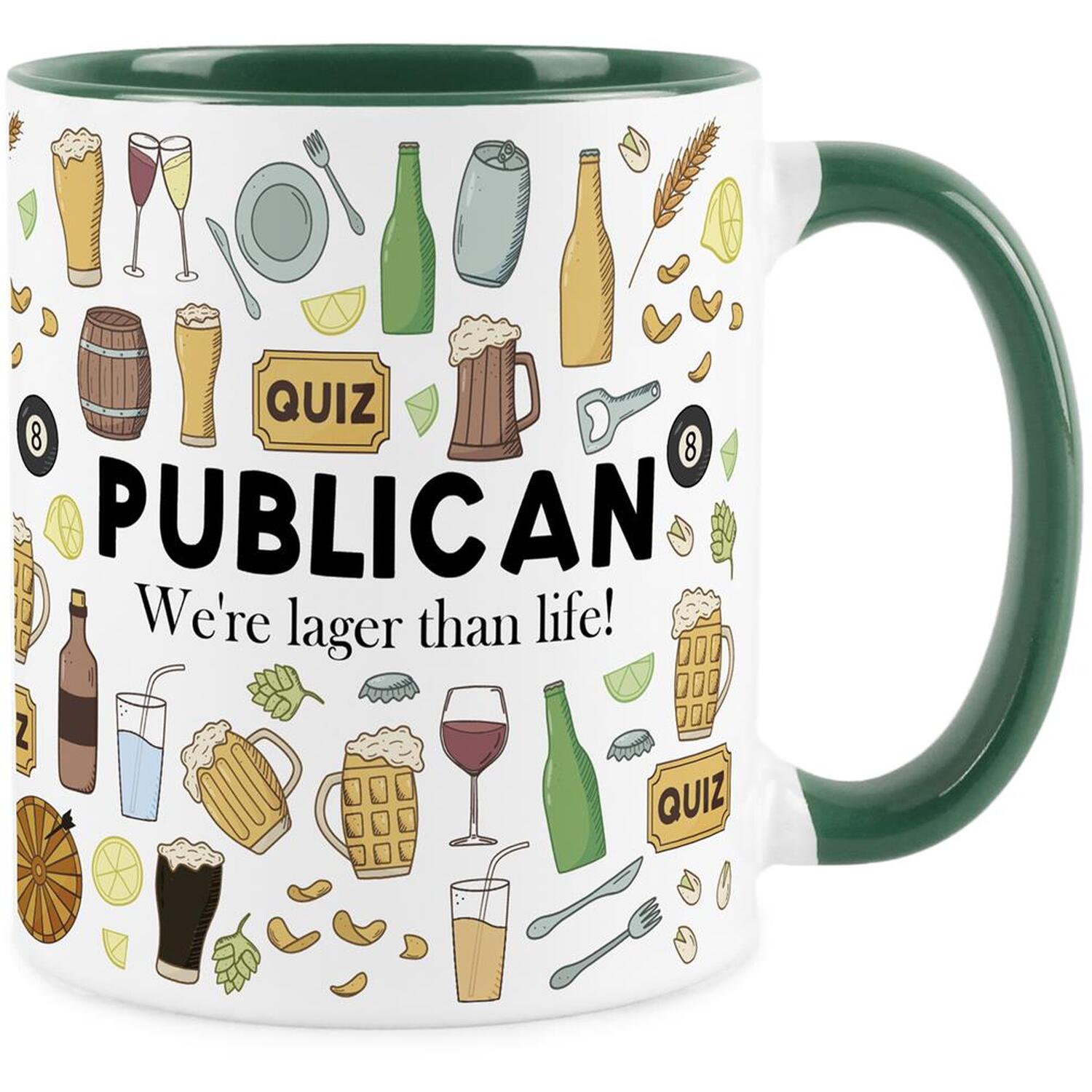 B&Q - Publican MugHumourous Trades Funny Novelty GiftGreen Tea/coffee Ceramic Cup Present For Bar & Pub Owners - Image 2