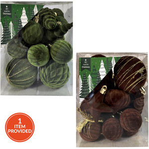 Pack of 24 Flocked Baubles