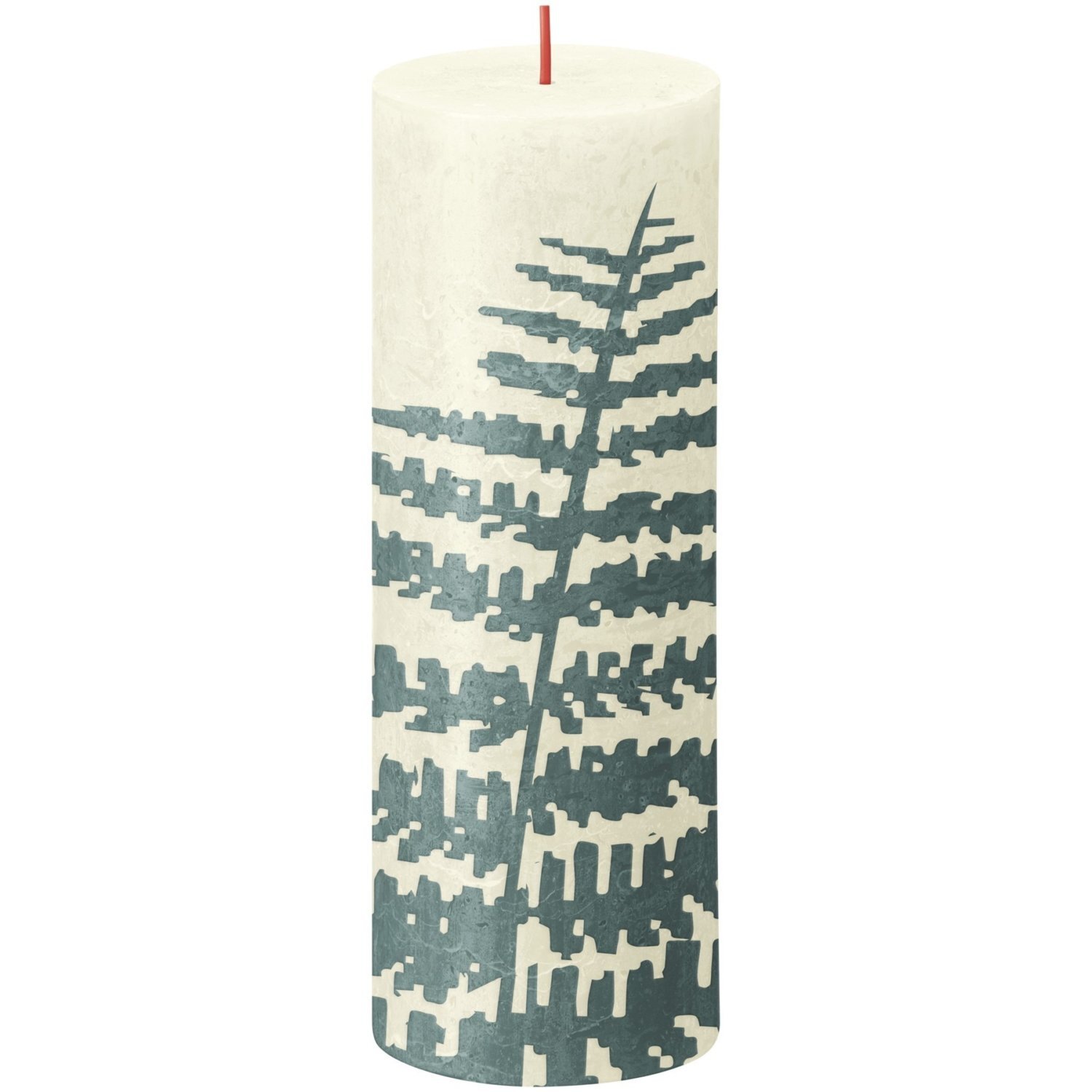 Pack of 3 Bolsius Soft Pearl and Fern Rustic Silhouette Candles - White