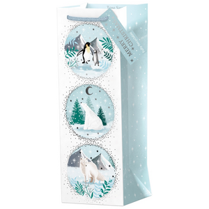 Pack of 6 Arctic Animals Bottle Christmas Gift Bags