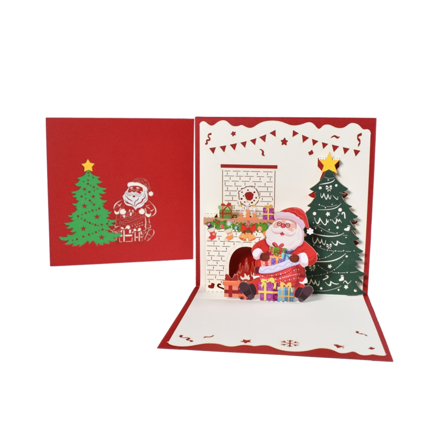 Brightfeel Santa¿S Cozy Corner 3D Pop Up Christmas Card - White