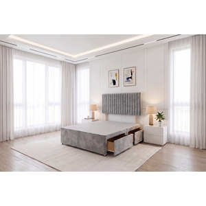 Emily Silver Plush 2FT6 Divan Bed Base with 2 Drawers shot 18542484