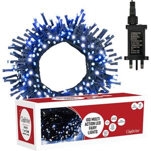 GloBrite 100 LED Fairy Lights  Blue & White