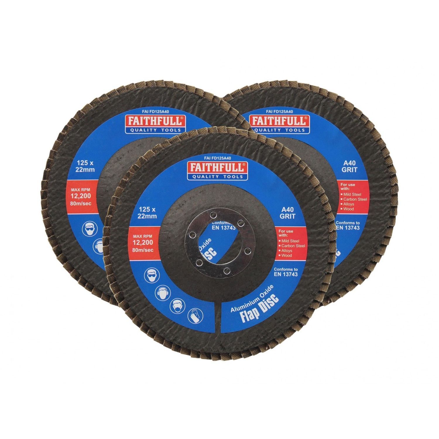 Faithfull Aluminium Oxide Flap Discs B - Multi Colour