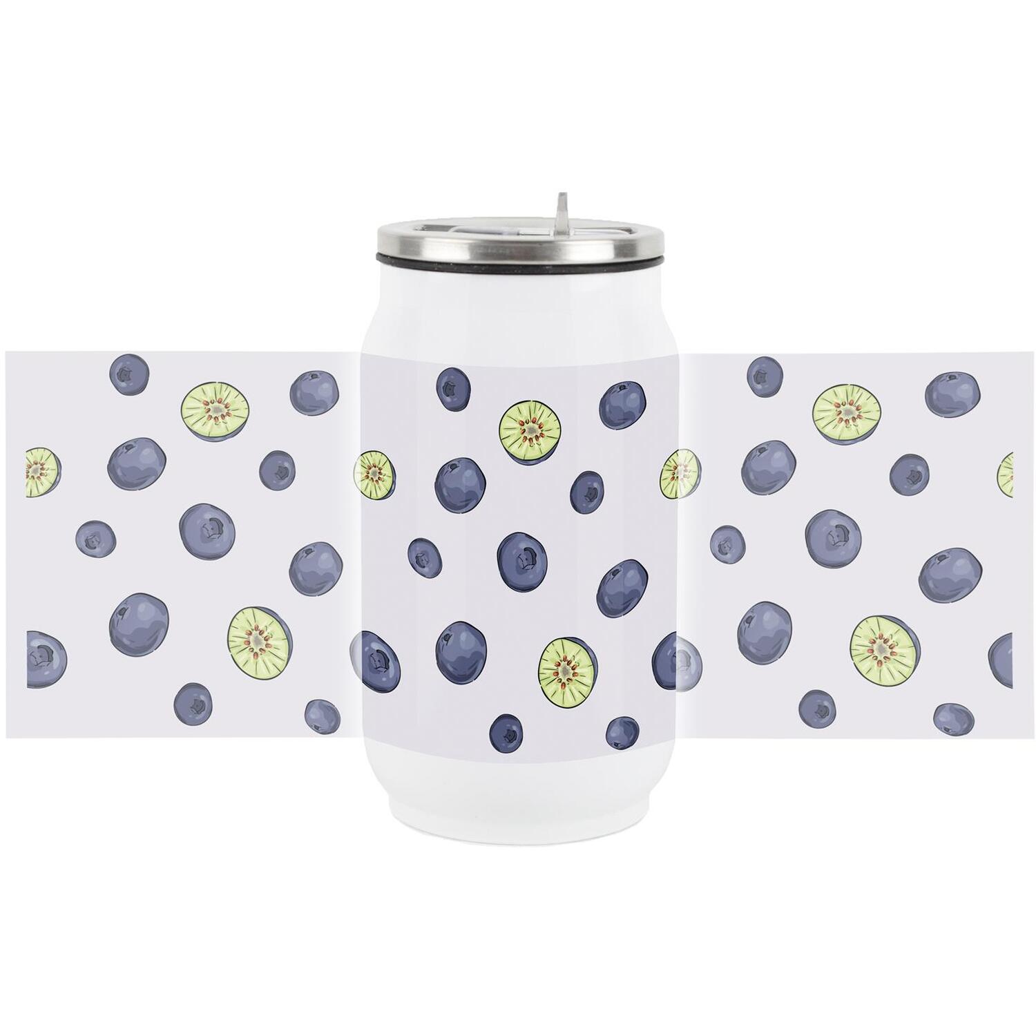 B&Q - Blueberry Fruits Drinking Can Flask With Straw - Image 2