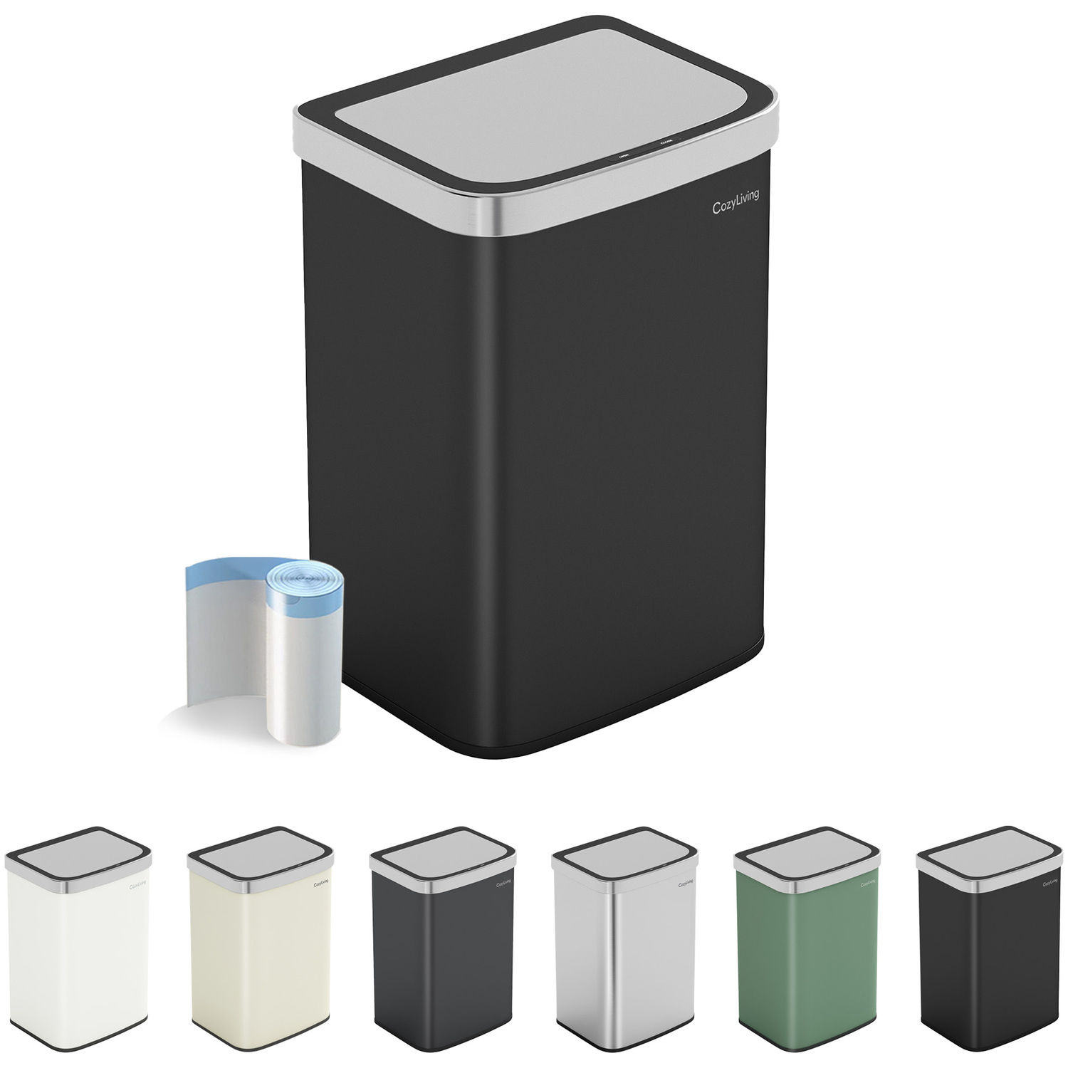 Mcc Direct Unisex Black 16L Smart Sensor Waste Bin Motion Activated Kitchen Rubbish Bin In - Image 2