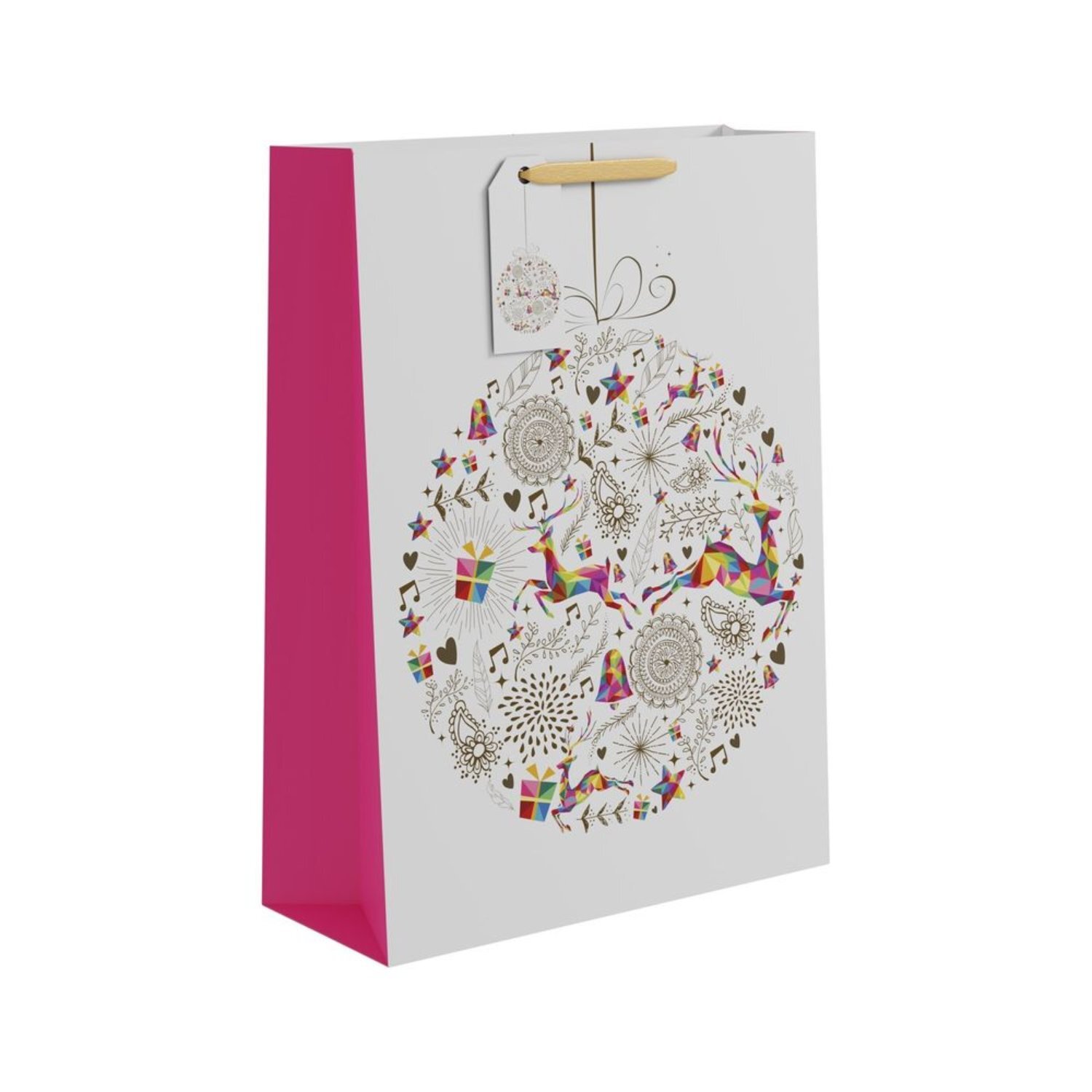 Kdmd Unisex White Hanging Bauble Gift Bag Extra Large 5 Pack In - Image 2
