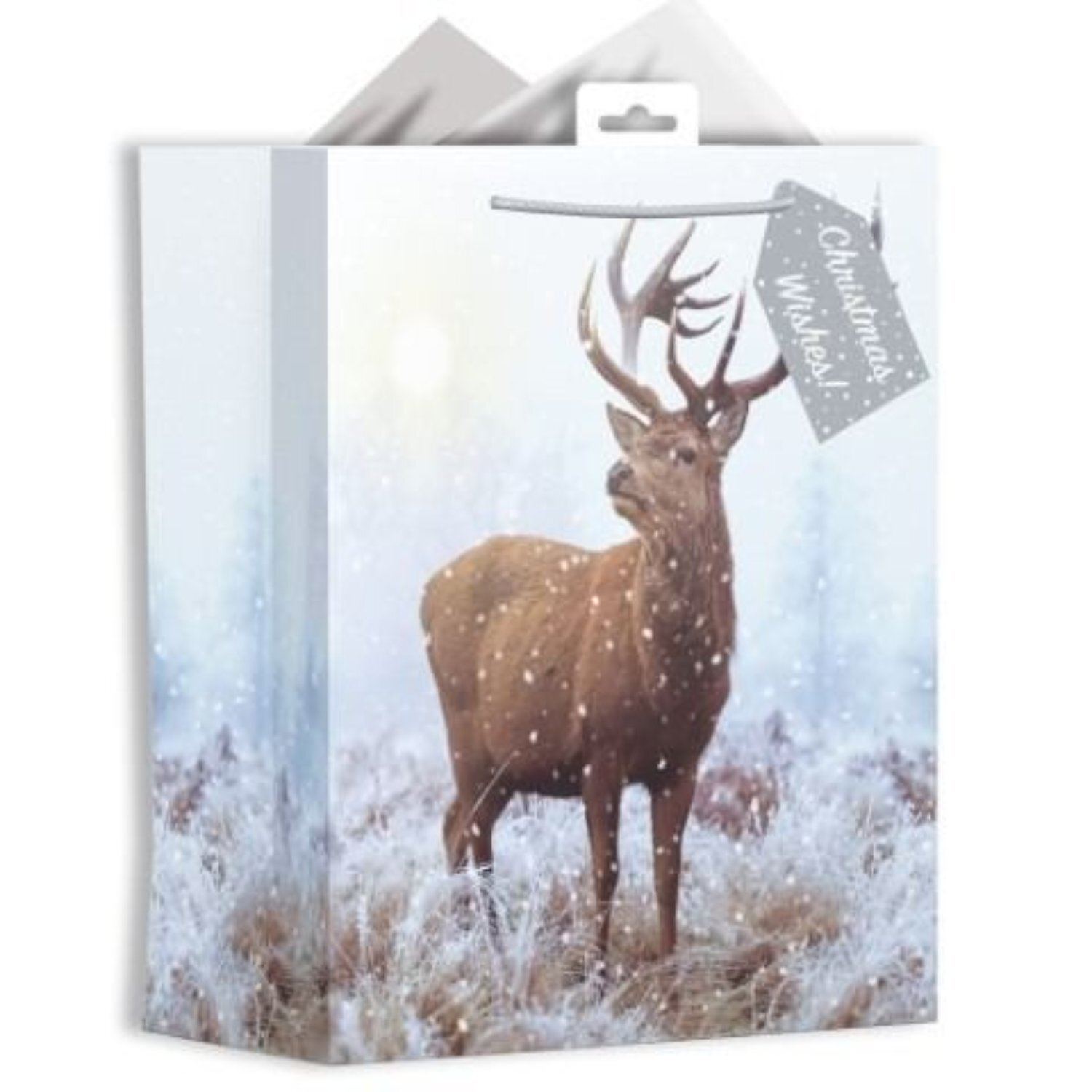  - Large Christmas Stag Gift Bag 6 PackWhite - Image 3