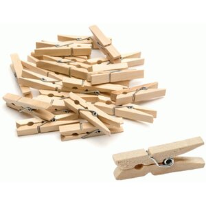 Mini Clothes Pegs - pack 100 Birch Wood