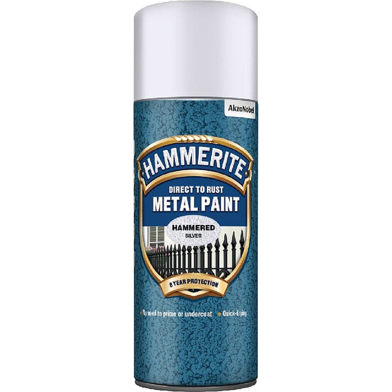 Hammerite Hammered Finish Aerosol Silver 400ml.