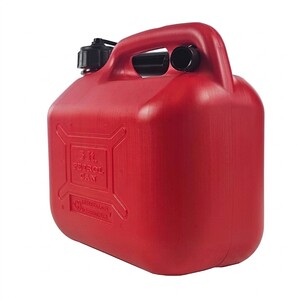 Pegdev 5L Red Plastic Petrol Fuel Can with Safety Cap and Flexible Spout Pack of 1