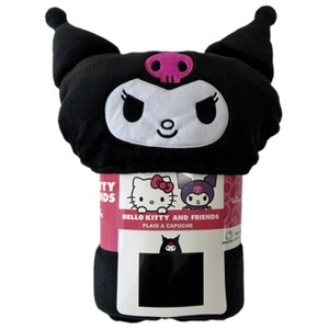 Kuromi 3D Cosplay Hooded Blanket 120 x 150cm Soft Wearable Fleece