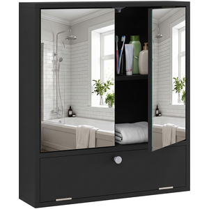 Costway Bathroom Wall Cabinet with Mirrored Flip-Down Doors Medicine Cabinet
