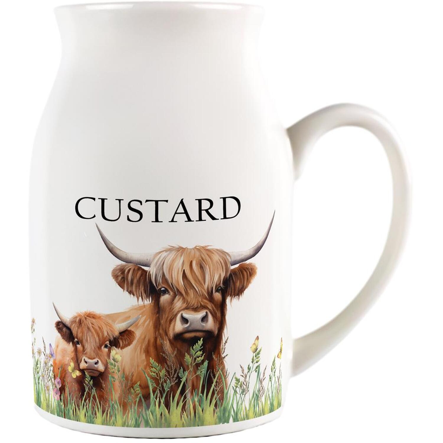 Highland Cows Custard Jug - Small Porcelain Pitcher with Handle - Image 2