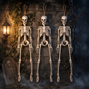 3-Pack 3ft Posable Halloween Skeleton Decorations