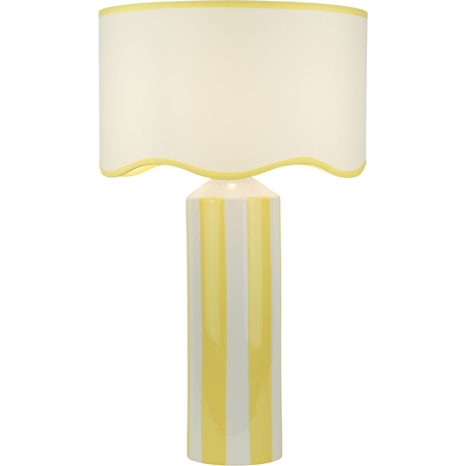 Image of Bridie Stripe Table Lamp - Yellow