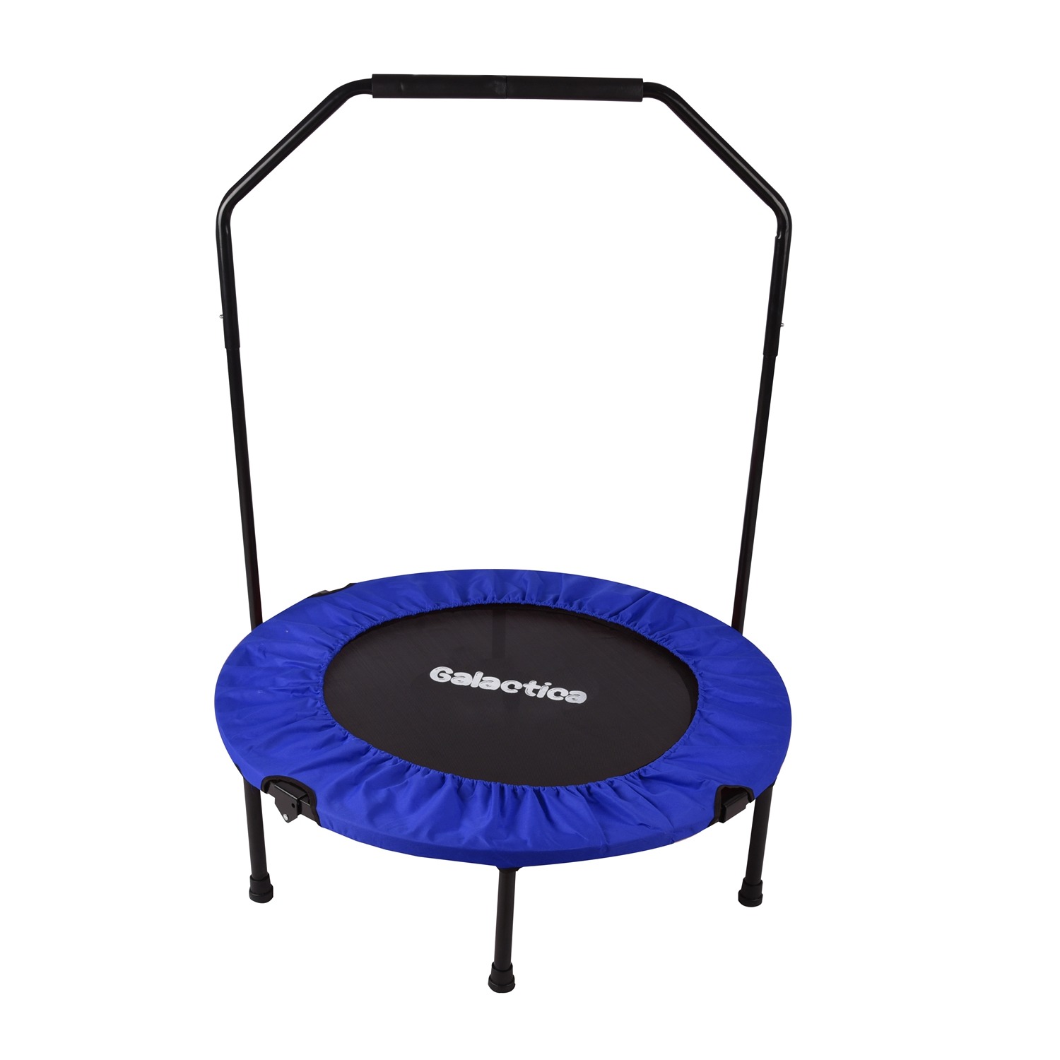 Image of GALACTICA Mini Trampoline Foldable Fitness Rebounder With Handrail - Blue / 101.6cm