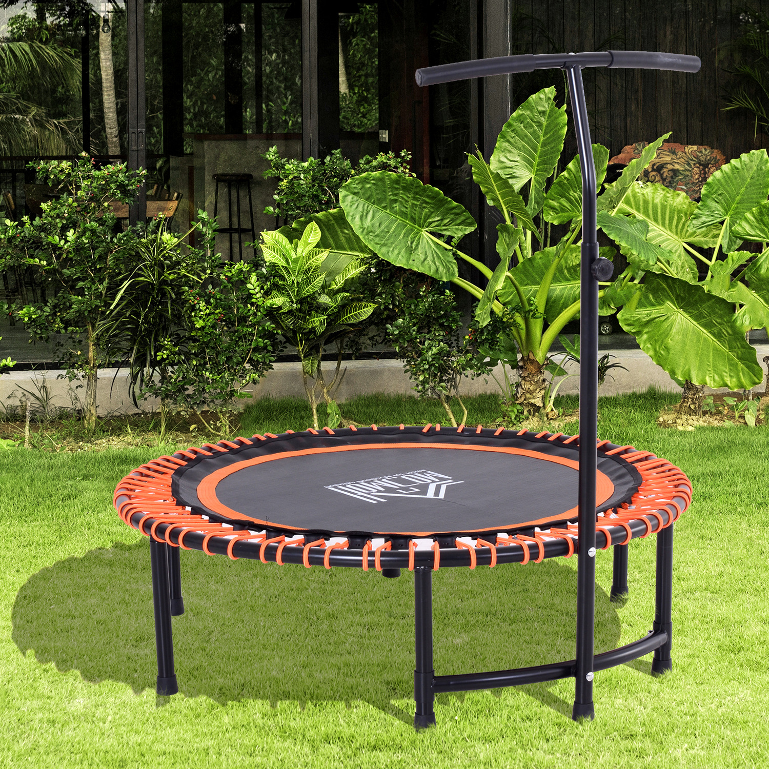 Image of Round Mini Trampoline Exercise - Black and Orange