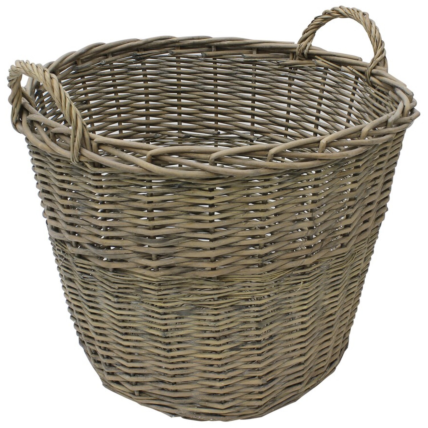 Image of Chunky Willow Round Laundry Basket with&hellip;