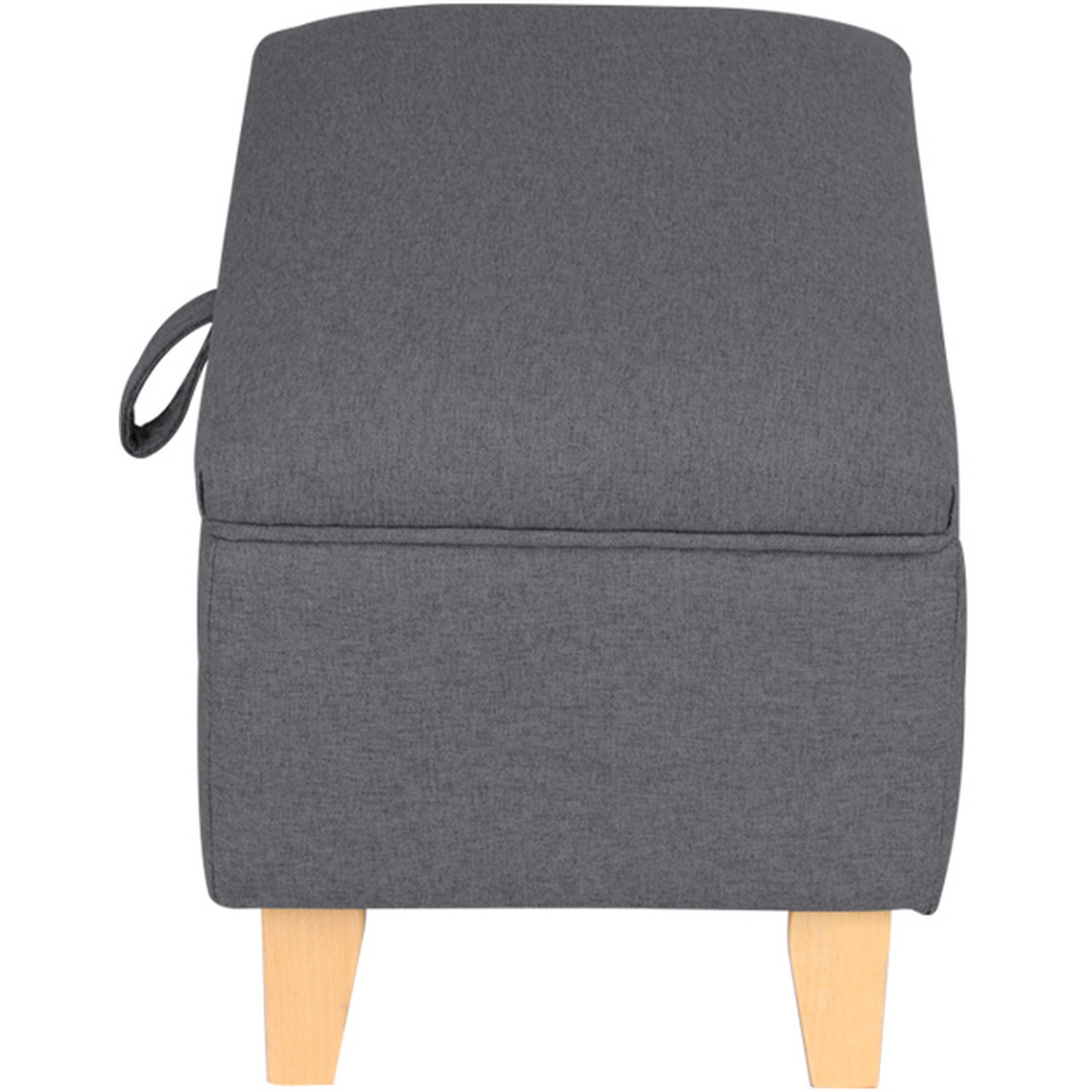 Fabric Upholstered Storage Ottoman Box Entryway Footstools - Dark Grey