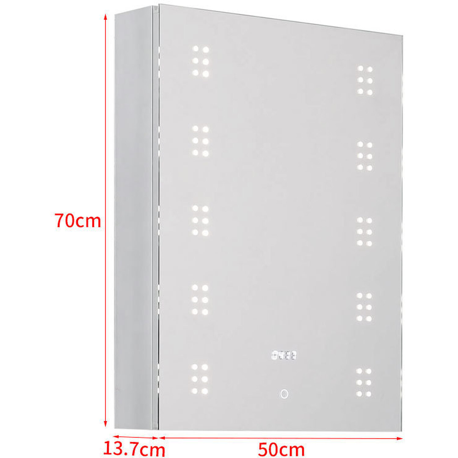 Led Dimmable Bathroom Mirror Cabinet - Silver