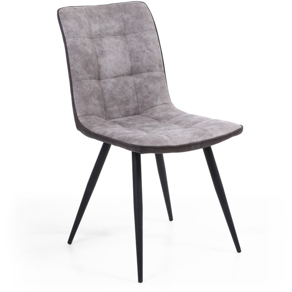 Pair of Rodeo Suede Effect Light Grey Dining Chairs