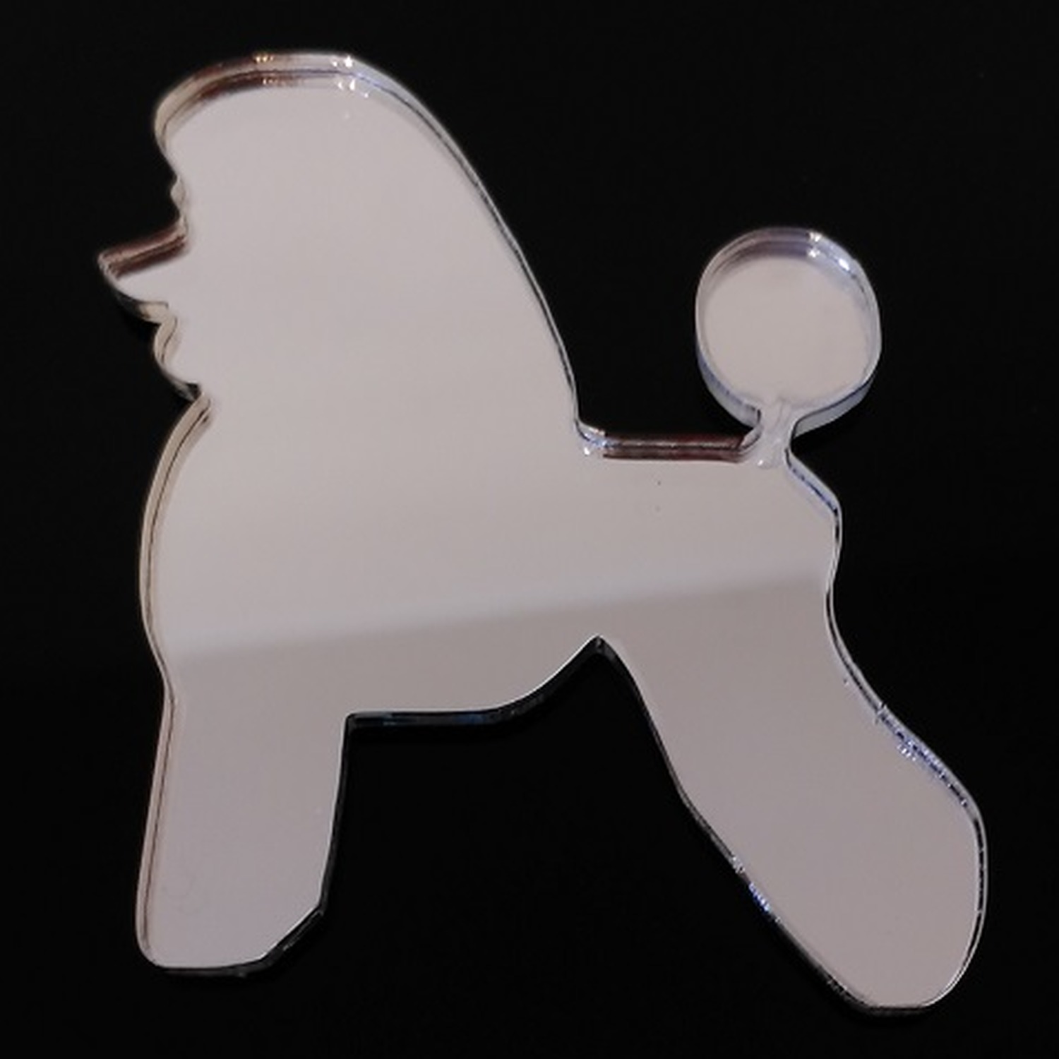 Image of Poodle Style 1 Silver Acrylic Mirror&hellip;