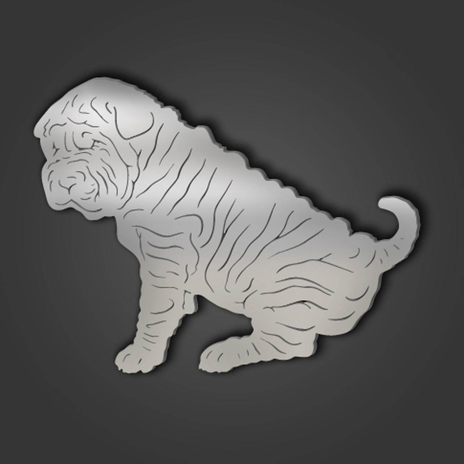 Pet Mirrors Shar Pei Style 1 Silver Acrylic Mirror - Silver