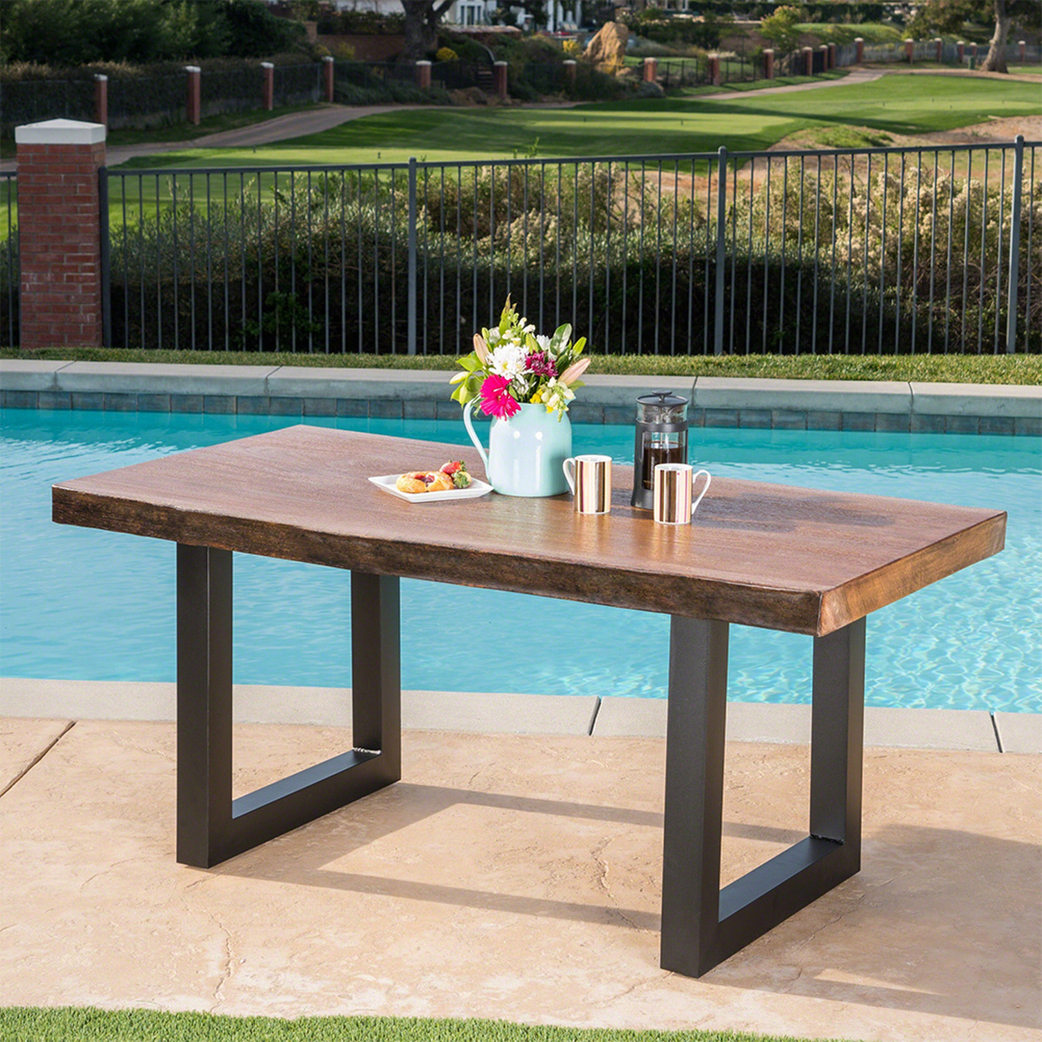 Livingandhome Industrial Iron Table Legs(Set Of 2) - Square / 30Cm / 7.1Kg