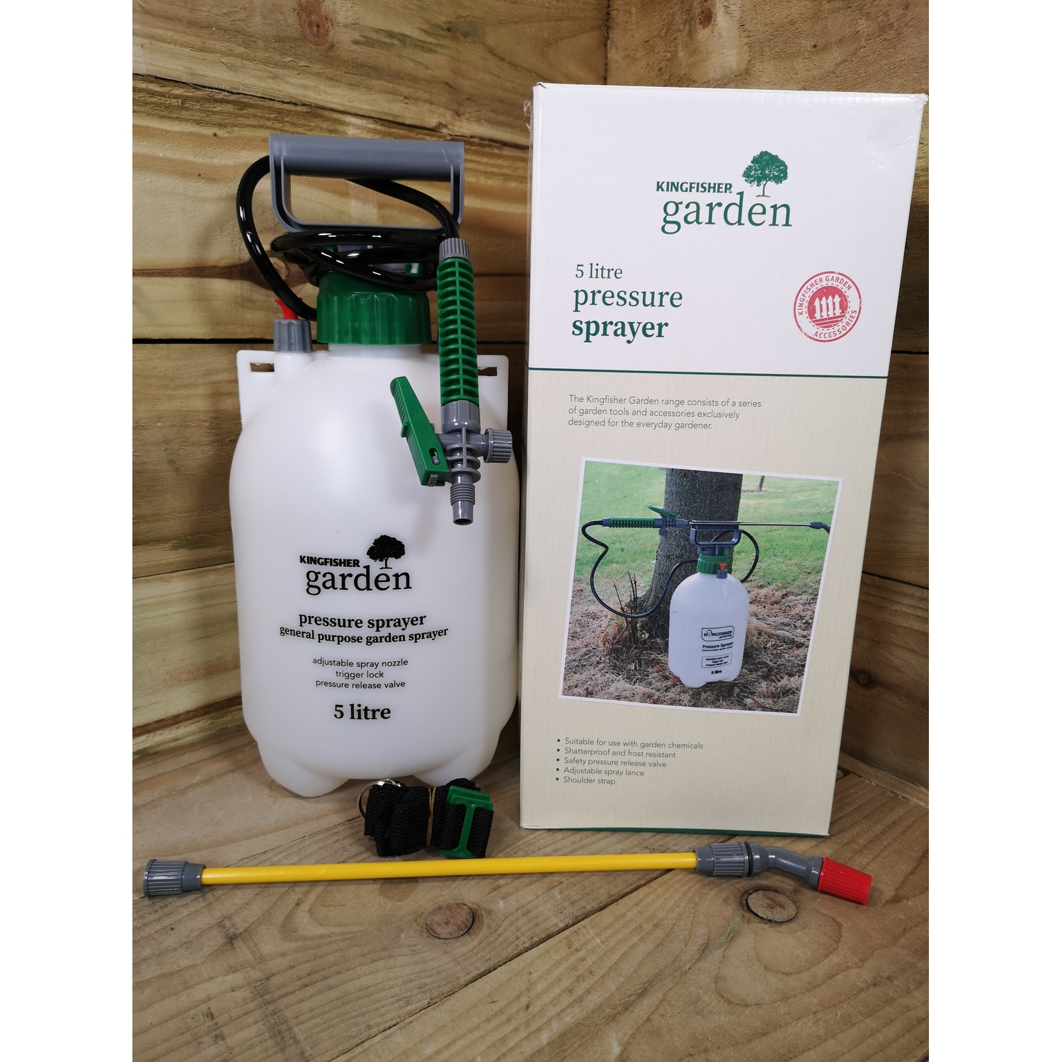 5 Litre Garden Pressure Sprayer with Shoulder Strap for Weeds  Fertiliser - White