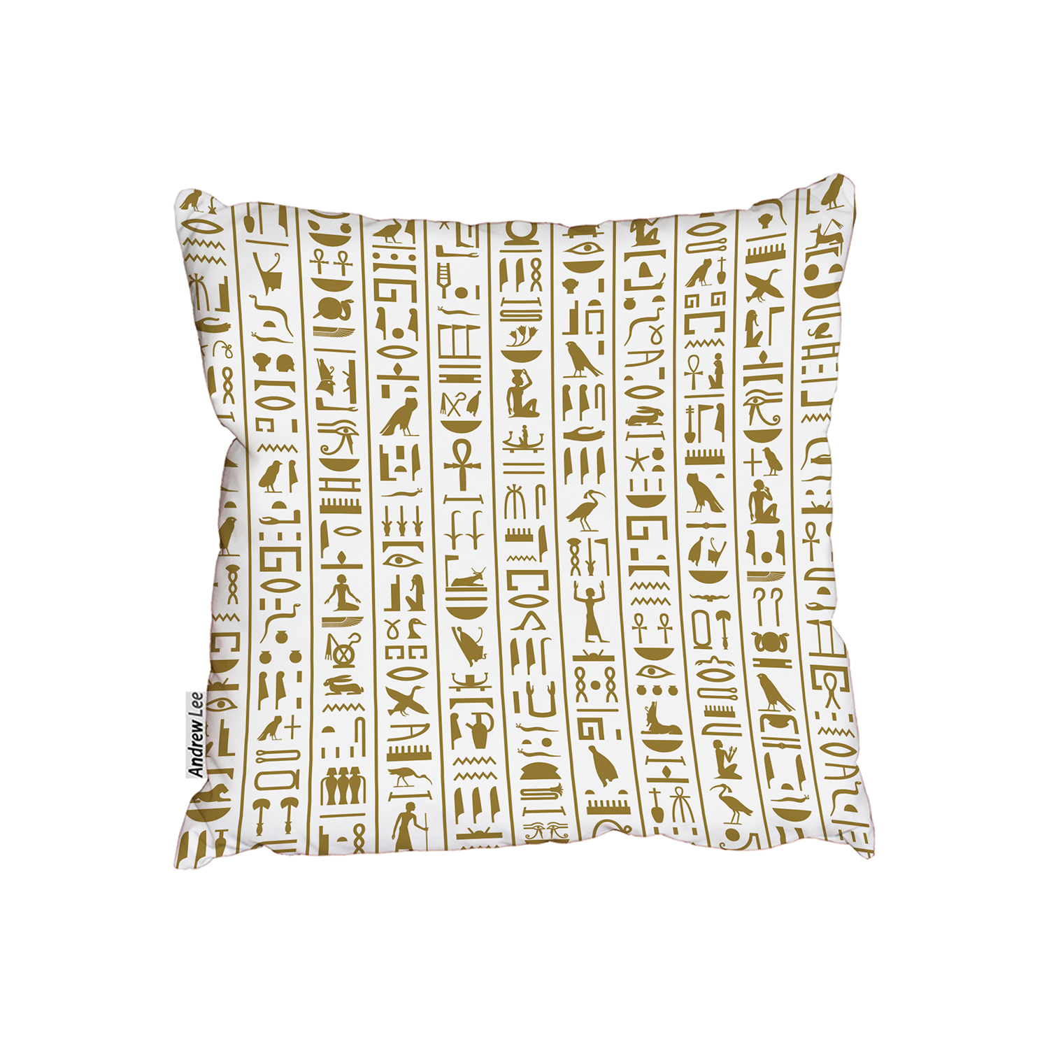 Ancient Egyptian Hieroglyphs Cushion - Brown / 60cm