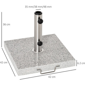 Hemp Grey / Stainless Steel Outsunny 25KG Umbrella Base Parasol Holder shot 1750953