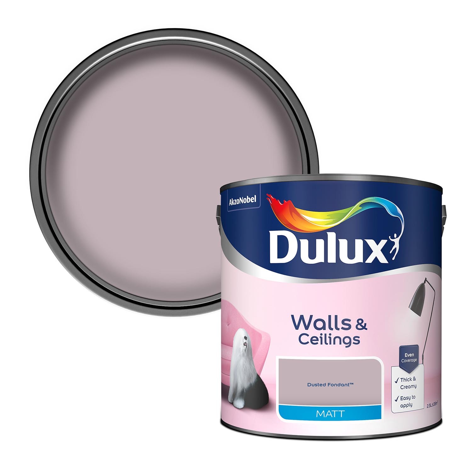 Dulux Matt Emulsion Paint - Dusted Fondant / 2.5l