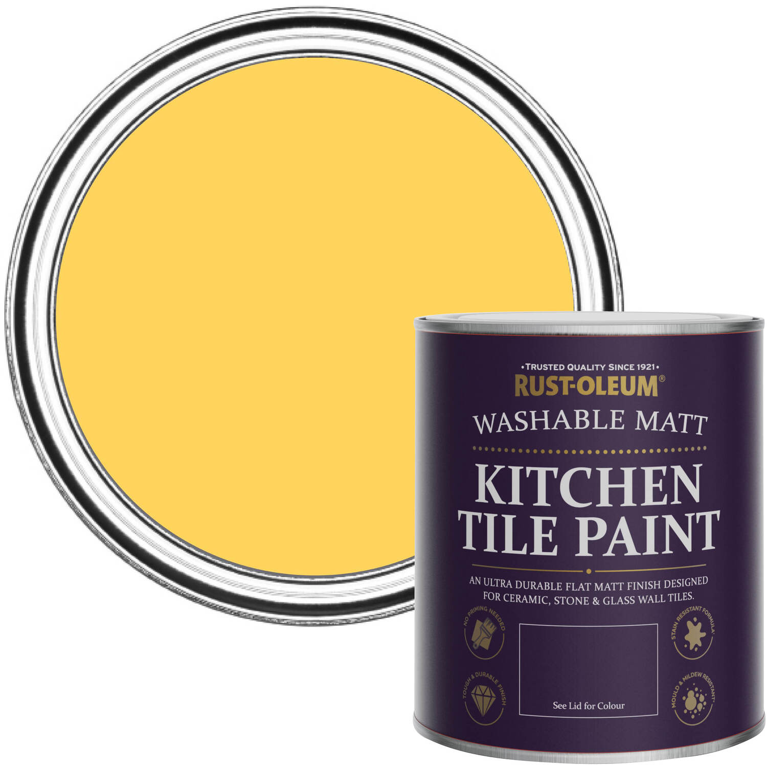 Rust-Oleum Kitchen Tile Paint Matt - Lemon Jelly 750Ml - Yellow
