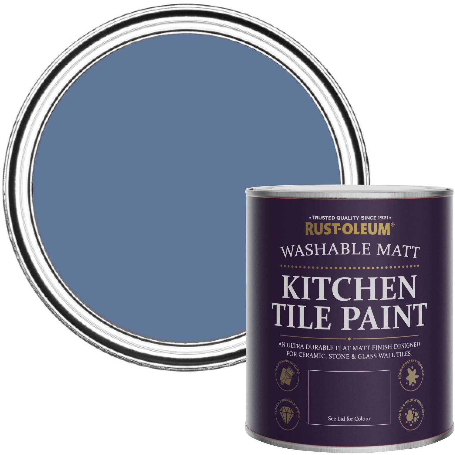 Rust-Oleum Kitchen Tile Paint Matt - Blue River 750ml -  Blue