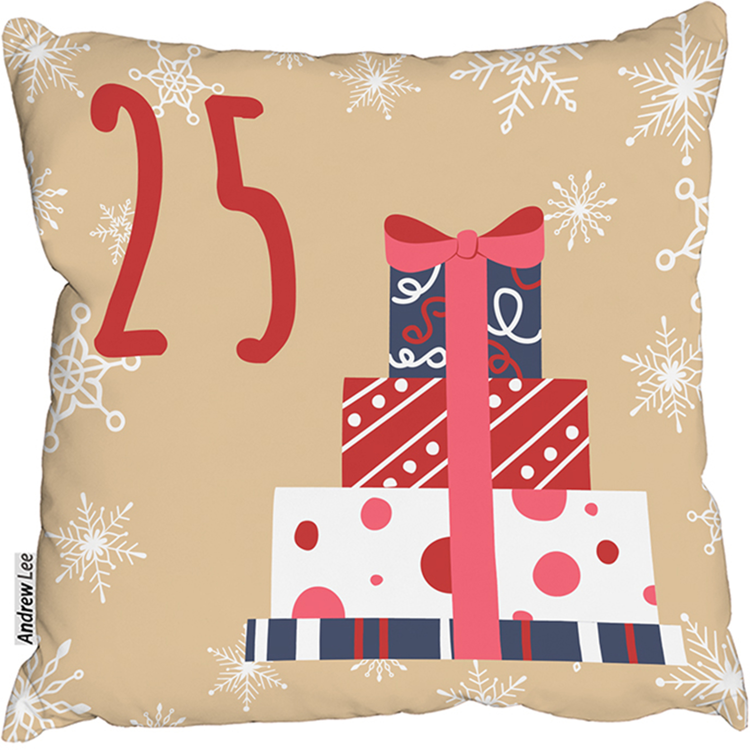 Advent Calendar 25 Days Of Christmas Outdoor Comfy Cushion - Brown / 60cm