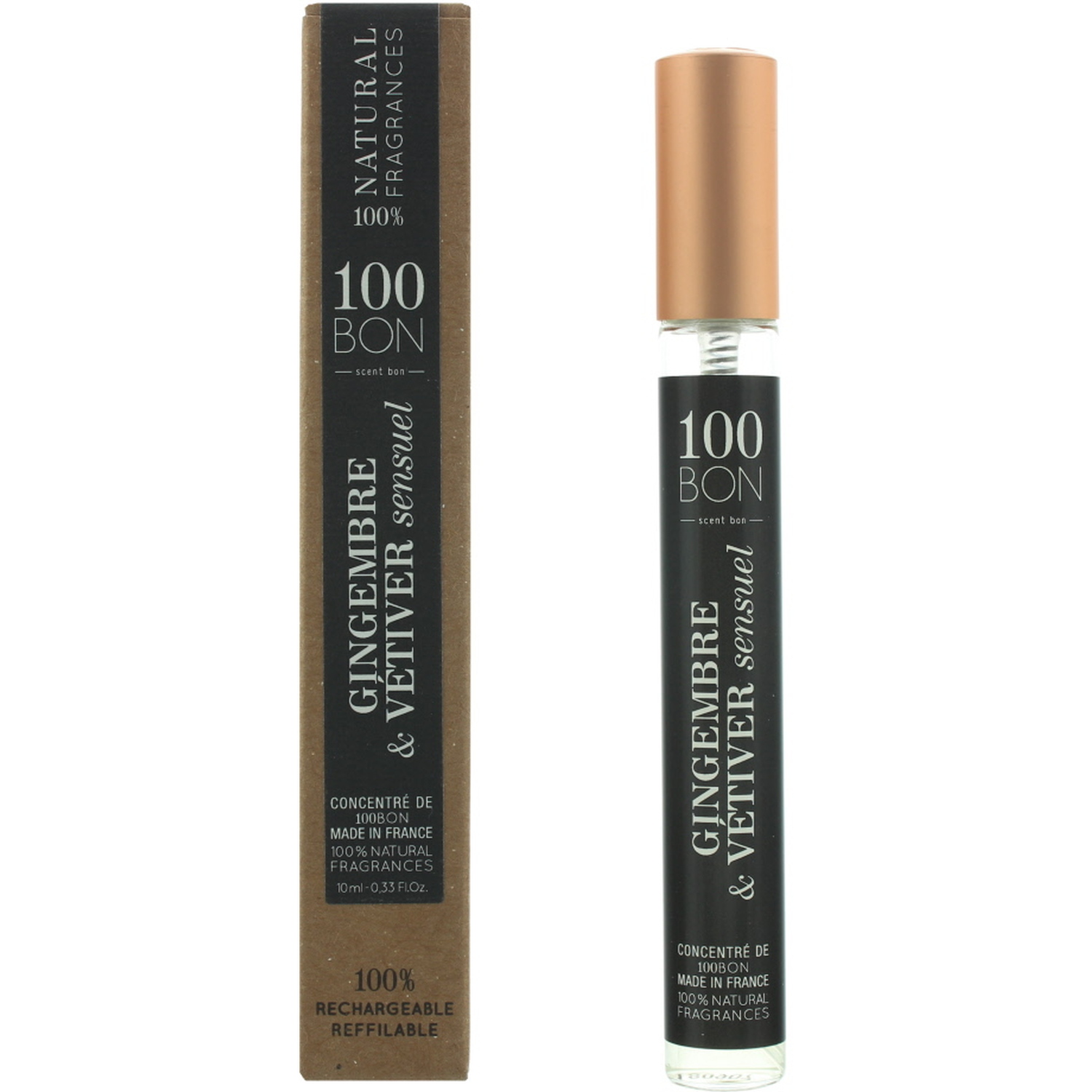 100Bon Unisex Gingembre & Vetiver Sensuel Concentre Eau de Parfum Spray 10ml Refillable - NA - One Size