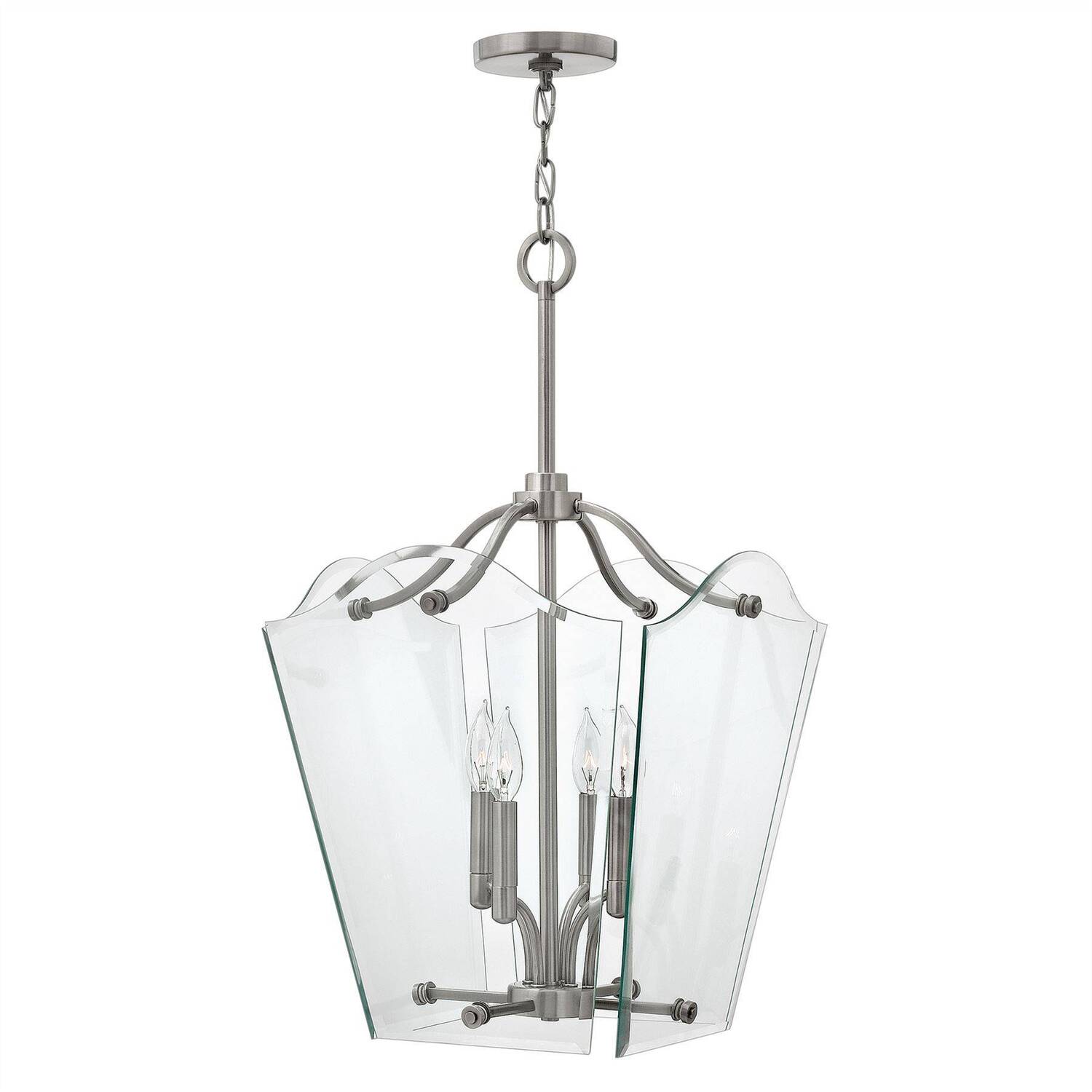 Wingate 4 Light Medium Ceiling Pendant Polished Antique Nickel, E14 - Polished Antique Nickel