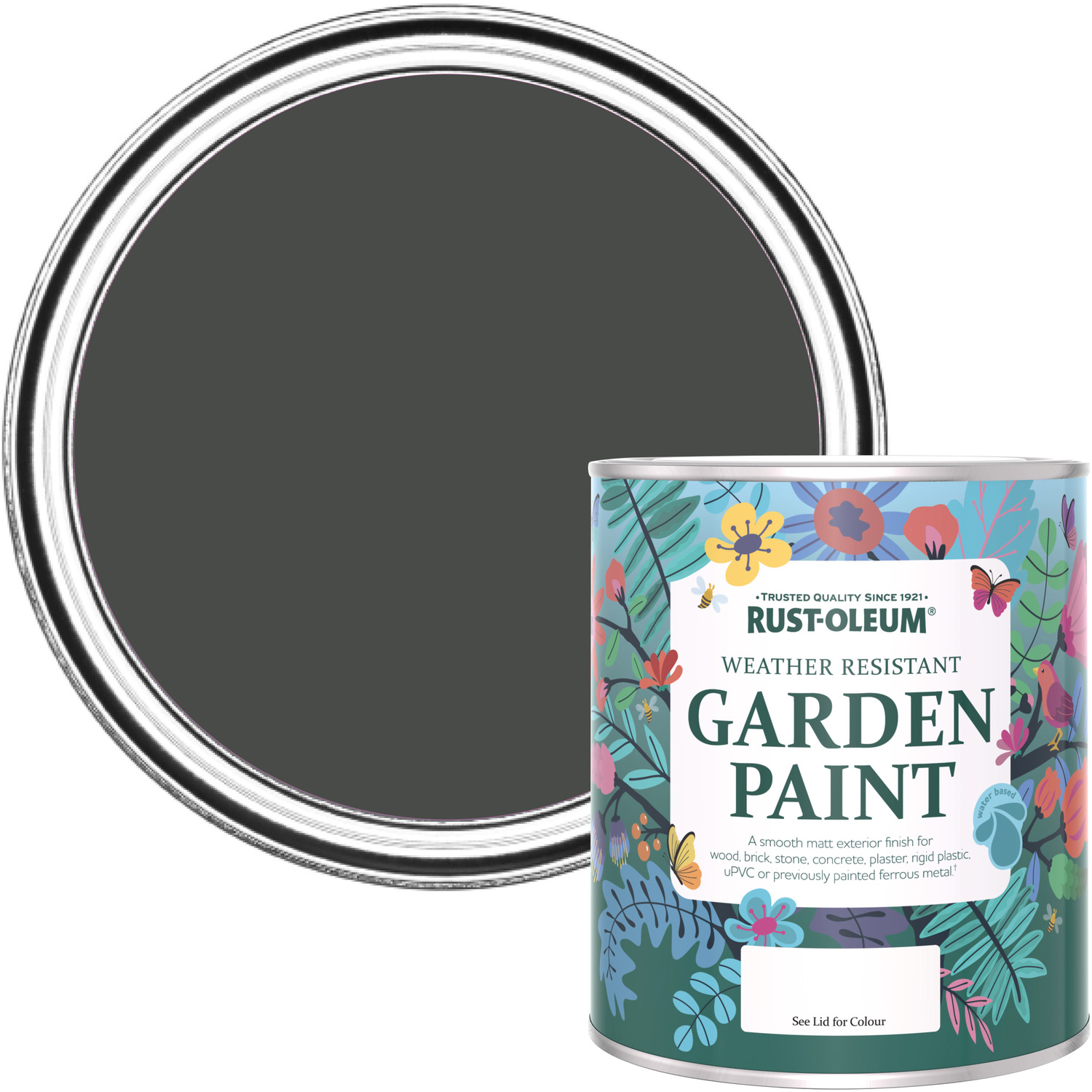 Rust-Oleum Garden Paint in Matt Finish - AFTER DINNER 750ml - Grey