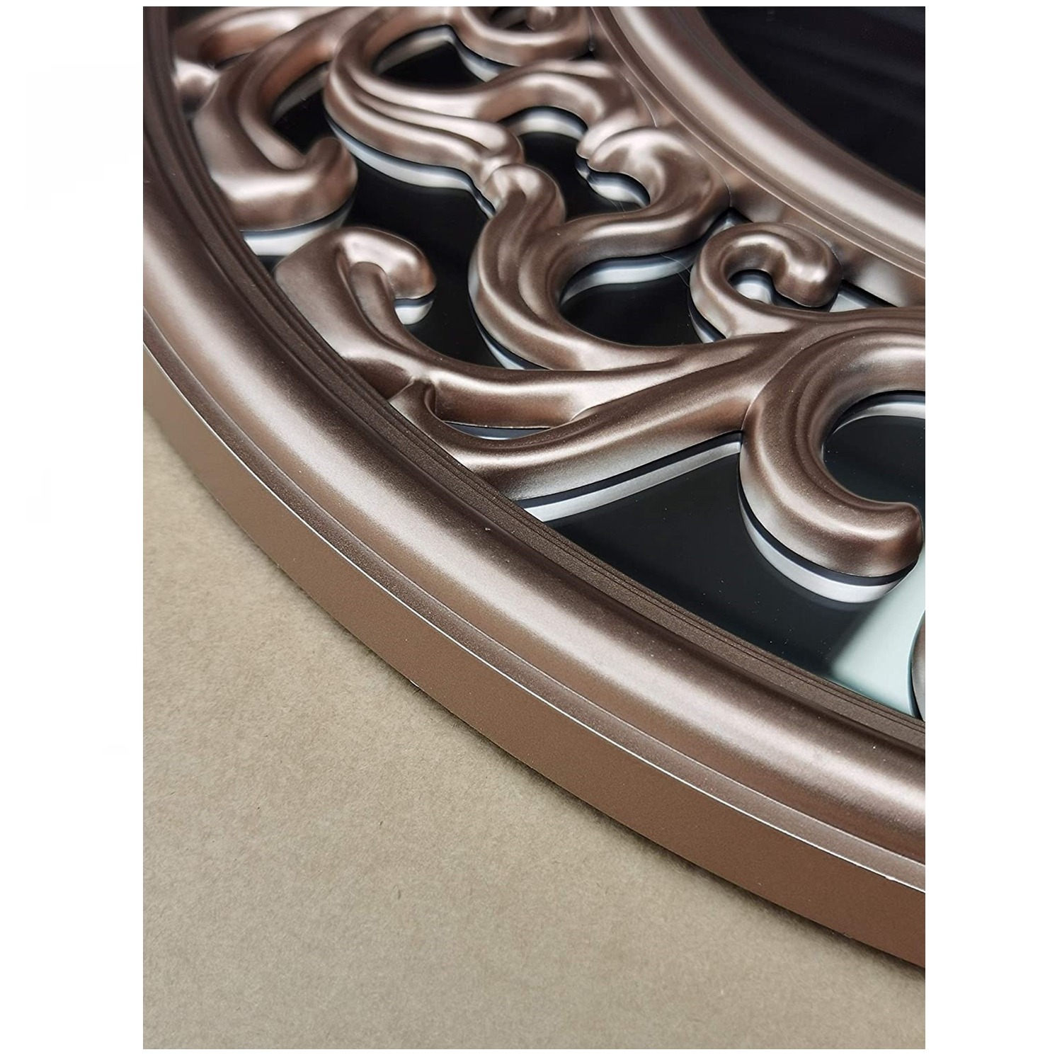 Horn Style Wall Mirror Antique Baroque Copper Effect - Copper