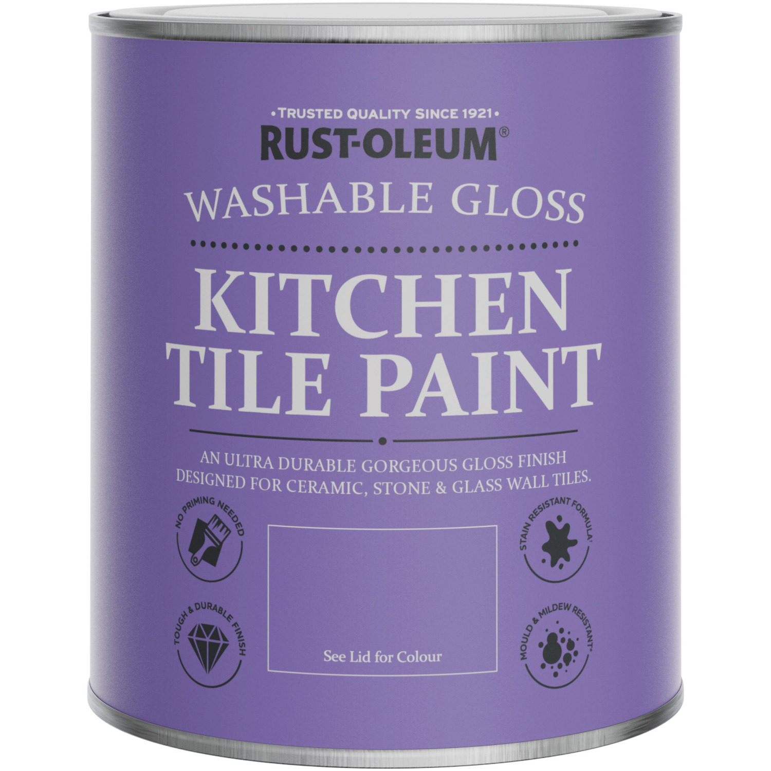 Lilac Rust Rust-Oleum Kitchen Tile Paint in Gloss Finish - Lilac Wine 750ml