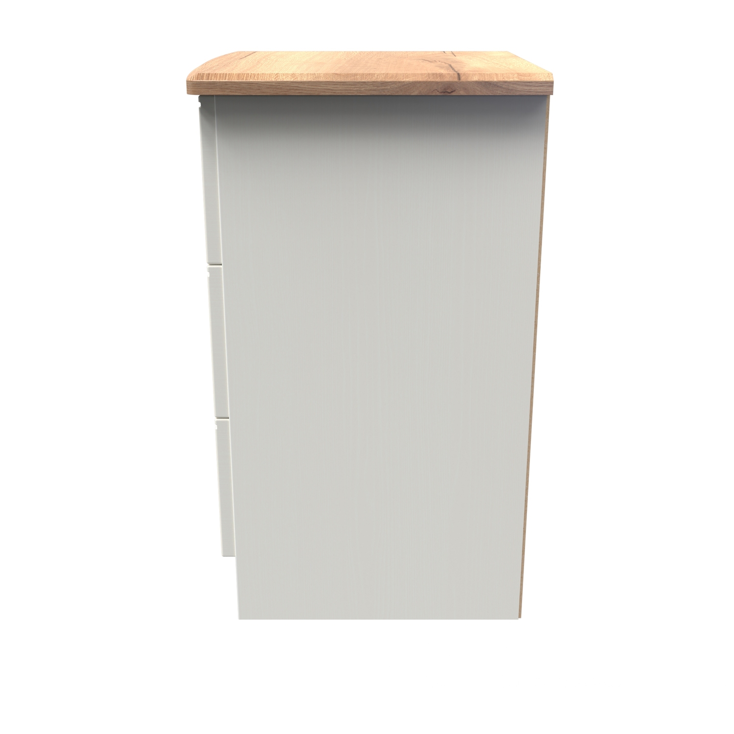 Victoria Ready Assembled 3 Drawer Bedside Cabinet - Cream Ash Riviera Oak