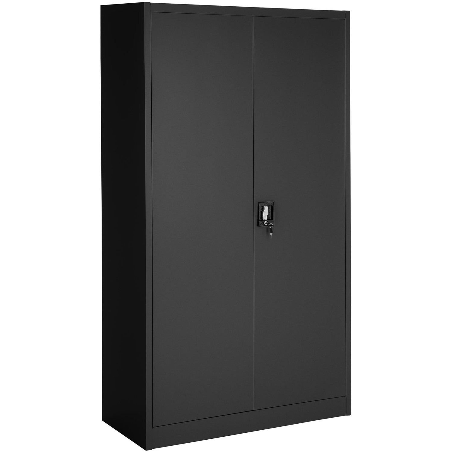 Filing Cabinet With 6 Shelves And Rail - Black