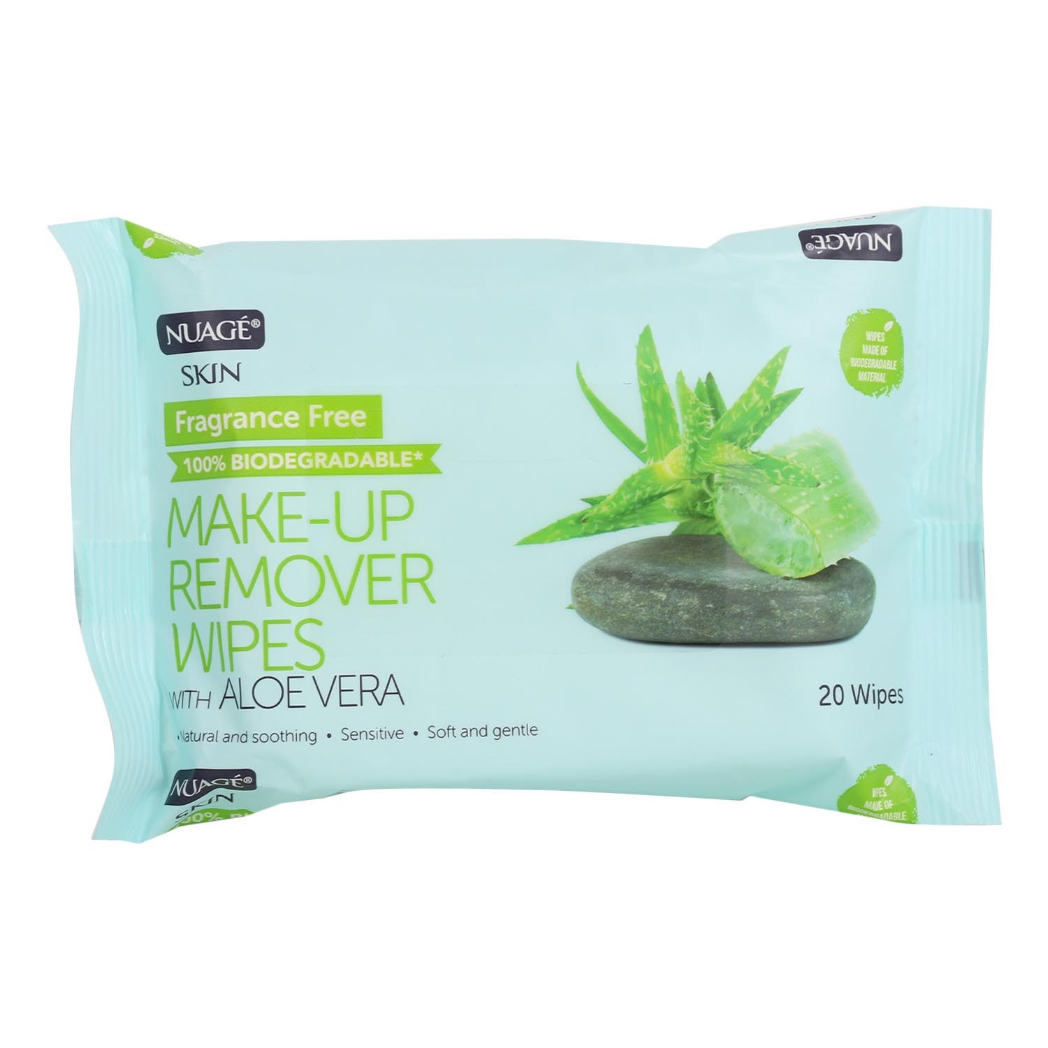 Nuage Make-Up Remover Wipes with Aloe Vera Twin Pack - Blue