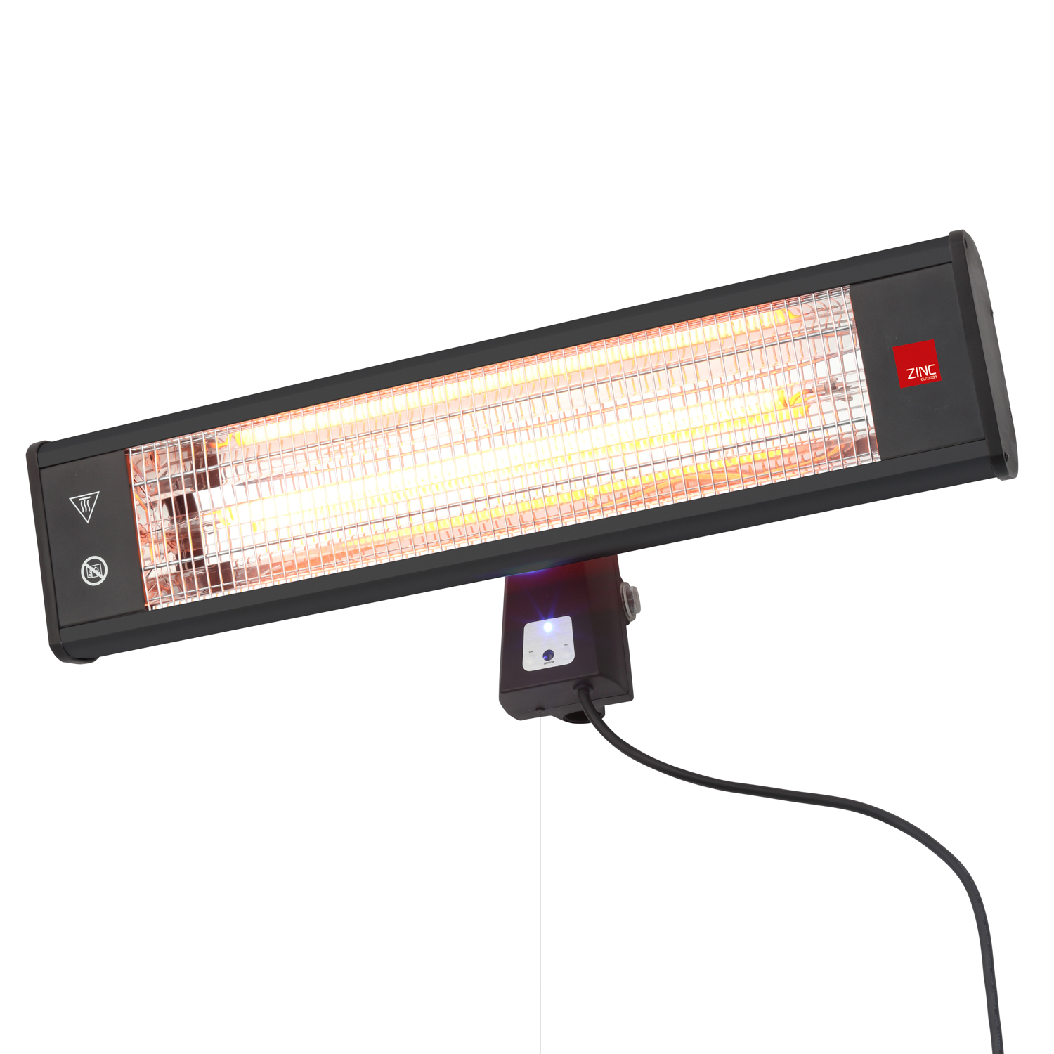 Wall Mount Outdoor Radiant Patio Heater - Black