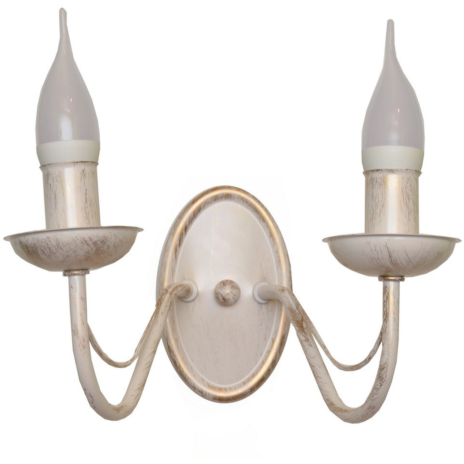 Malbo Candle Wall Lamp White Gold 32cm - White / 16cm thumbnail