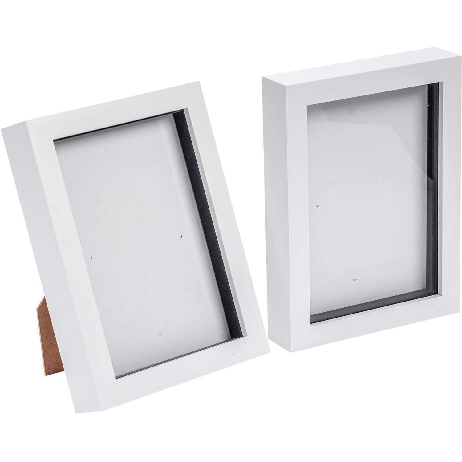 5x7" 3D Box Photo Frame Pack of 2 - White